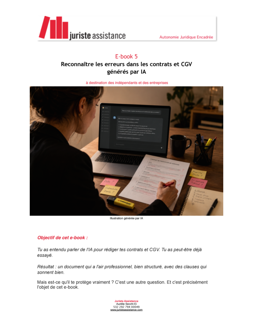 E-books 5 : Reconnaître les erreurs dans les contrats et CGV générés par IA